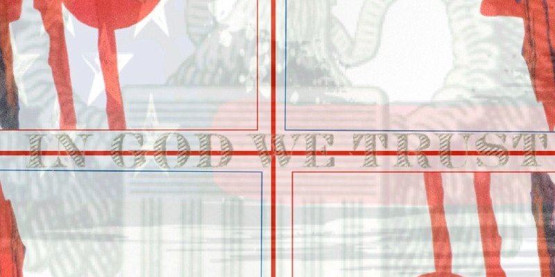 Detail of “In God We Trust” across the center of the cover